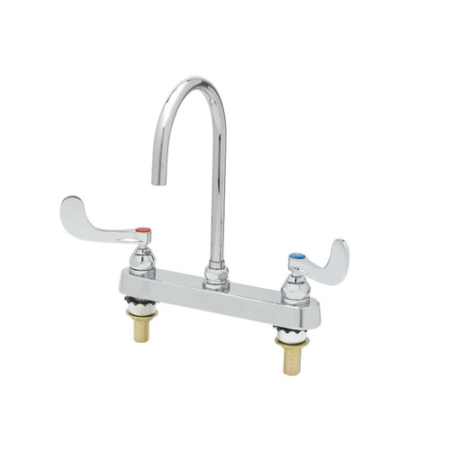 T&S Brass B-1142-QT5XPF15 Workboard Mixing Faucet deck mount 8"