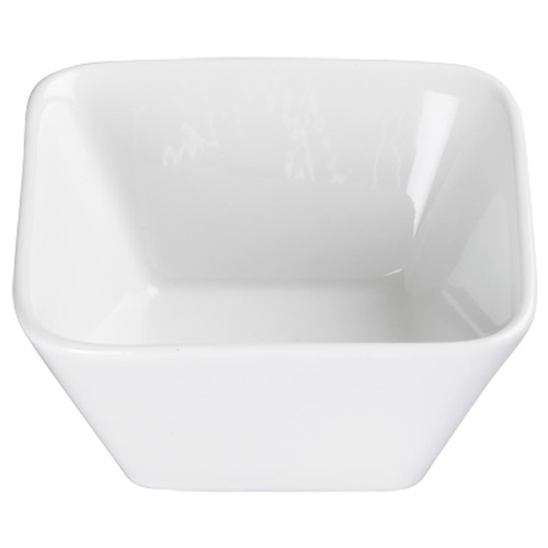 Winco WDP008-101 9 Oz. Porcelain Bright White Square Bowl (24 Each Per Case)