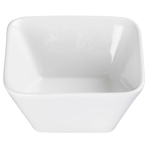 Winco WDP008-101 9 Oz. Porcelain Bright White Square Bowl (24 Each Per Case)