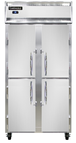 Continental Refrigerator 2RSENSSHD 36.25" W Two-Section Solid Door Reach-In Slim Line Refrigerator