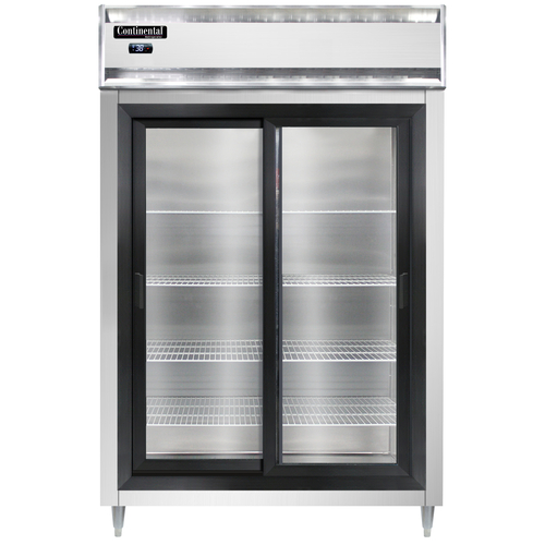 Continental Refrigerator D2RSNSGD 52" W Two-Section Glass Door Reach-In Designer Line Refrigerator