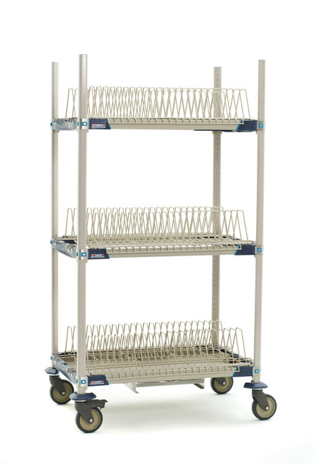 Metro PR36VX2-XDR Metromax I Mobile Drying Rack Unit With Drip Tray 36"W x 68"H 3-Tier