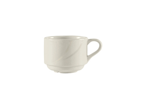 Tuxton ASU-083 3-1/4" Ceramic Pearl White Cup (3 Dozen Per Case)