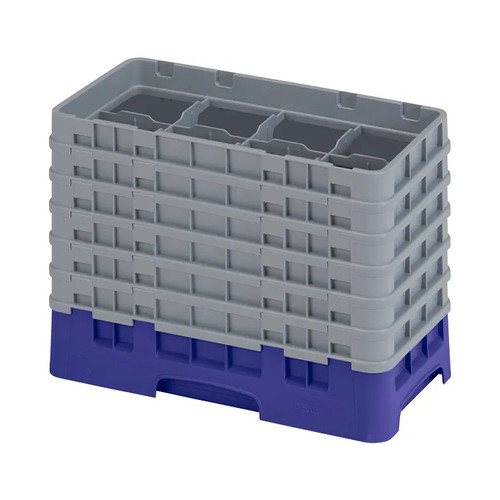 Cambro 8HS1114186 Camrack Glass Rack With (6) Soft Gray Extenders - 2 Cases