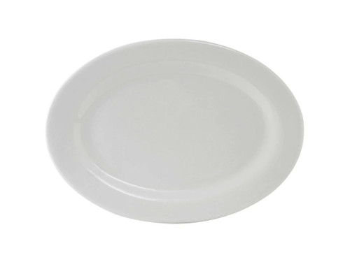 Tuxton ALH-116 Porcelain Porcelain White Oval / Oblong Platter (1 Dozen)