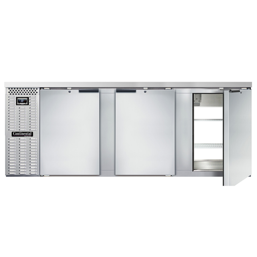 Continental Refrigerator BB90NSSPT 90"W Solid Door Refrigerated Back Bar Cooler