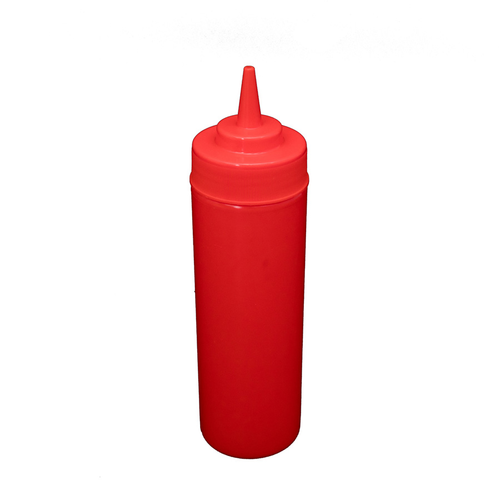 CAC China SQBT-W-12R 12 Oz. Red Plastic Squeeze Bottle (12 Pack Per Case)