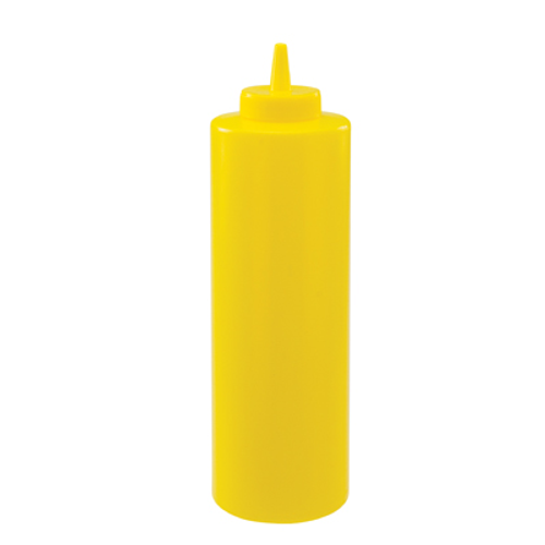 Winco PSB-24Y 24 oz Yellow Plastic Squeeze Bottle (6 Each Per Pack)