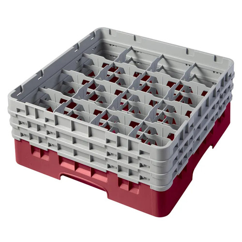 Cambro 16S638416 Camrack Glass Rack With (3) Soft Gray Extenders - 3 Cases