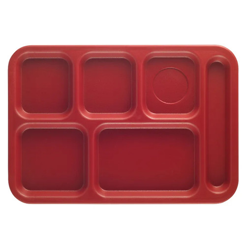 Cambro PS1014416 10"W Red Rectangle Penny-Saver School Tray - 24/Case