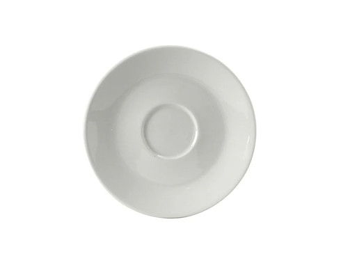 Tuxton BPE-0631 6-3/8" Porcelain Porcelain White Round Cappuccino Saucer (2 Dozen Per Case)