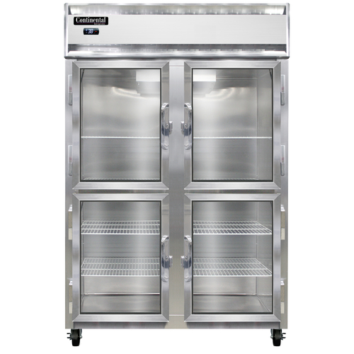 Continental Refrigerator 2RNGDHD 52" W Two-Section Glass Door Reach-In Refrigerator