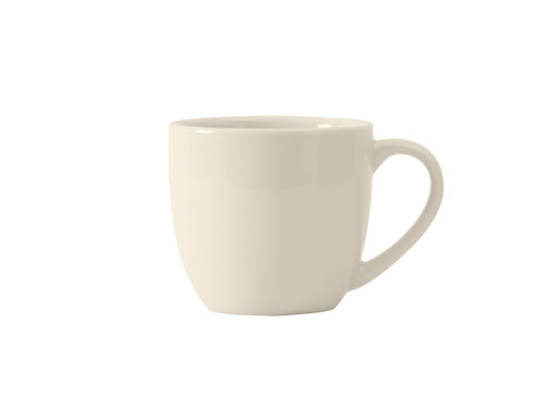 Tuxton BEM-120A 3-5/8" 12 Oz. Ceramic American White/Eggshell Round Milano Mug (2 Dozen Per Case)