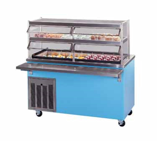 Piper Products R6-CB 96"L x 30"W x 36"H (6) Pan Size Stainless Steel Top Cool Breeze Refrig. Cold Pan Unit Enclosed Base Mobile Modular Reflections Serving Counter