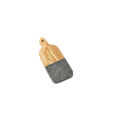 American Metalcraft OWBB8 Wood Olive Wood and Black Marble Rectangular Serving Peel
