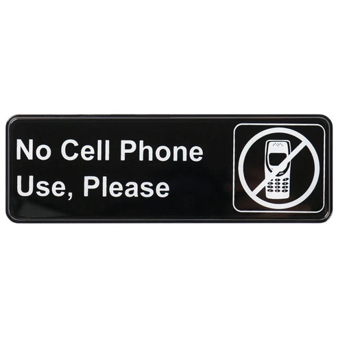 Winco SGN-334 9"W x 3"H Black Sign