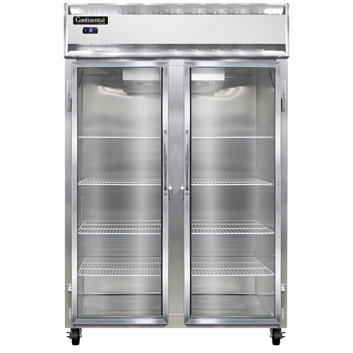 Continental Refrigerator 2FS-SA-GD 52" W Two-Section Glass Door Freezer - 115 Volts