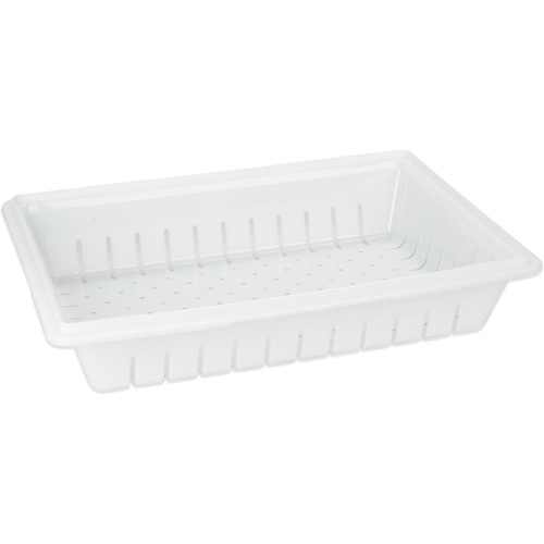 Carlisle 1064802 26" W x 18" D x 5" H Polyethylene White Rectangular StorPlus Colander