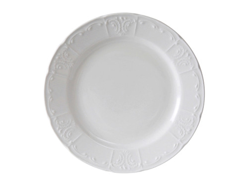 Tuxton CHA-096 9-3/4" Porcelain Porcelain White Round Plate (2 Dozen Per Case)
