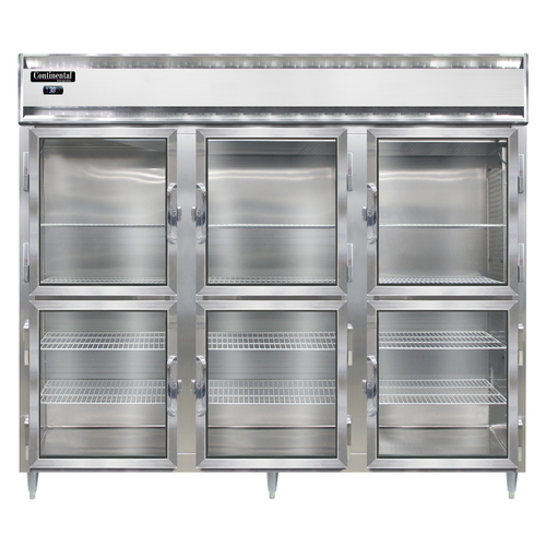 Continental Refrigerator D3RENGDHD 85.5" W Three-Section Glass Door Reach-In Designer Line Wide Refrigerator