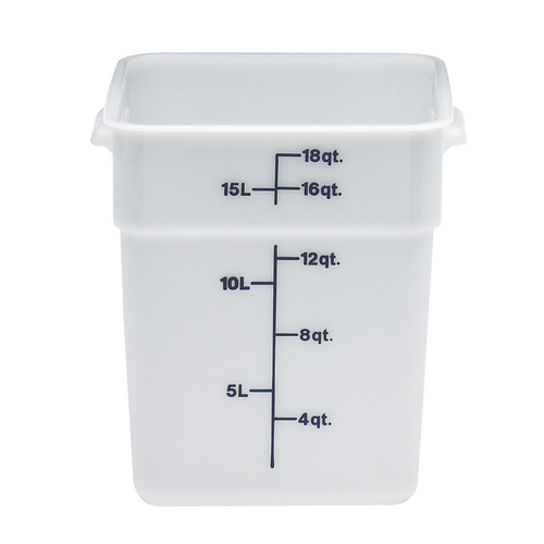 Cambro 18SFSP148 18 qt White Square CamSquare Food Container with Blue Graduation