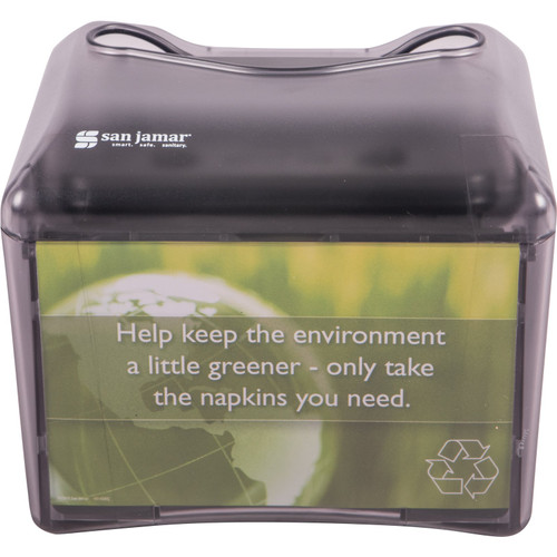 San Jamar H4005TBK Full Fold Napkin Dispenser Translucent Black Pearl