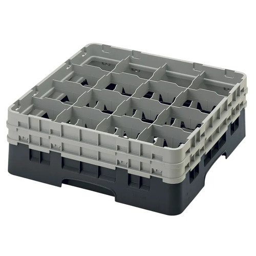 Cambro 16S534110 Camrack Glass Rack With (2) Soft Gray Extenders - 4 Cases
