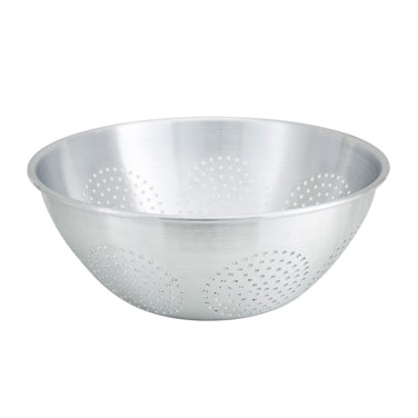 Winco ALO-12 12 Qt. Aluminum Chinese Colander