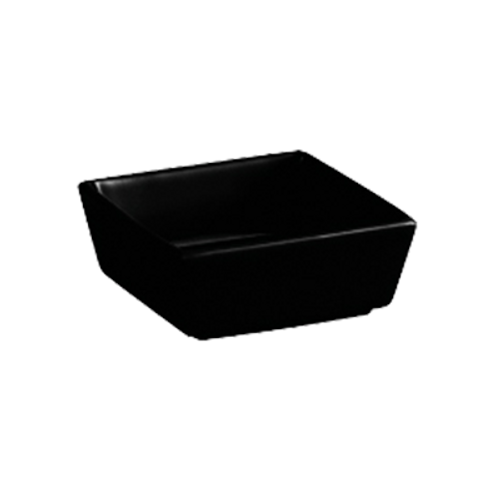 CAC China F-BW4-B 5 Oz. Black Porcelain Square Fortune Bowl (4 Dozen Per Case)