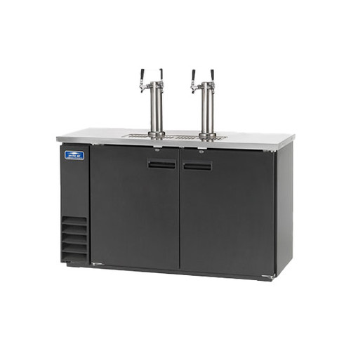 Arctic Air ADD60R-2 61"W Black Stainless Steel Solid Door Direct Draw Draft Beer Dispenser