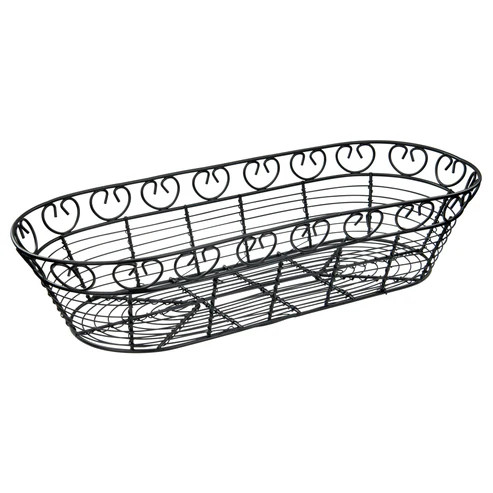 Winco WBKG-15
 Metal
 Black
 Oval
 Bread/Fruit Basket