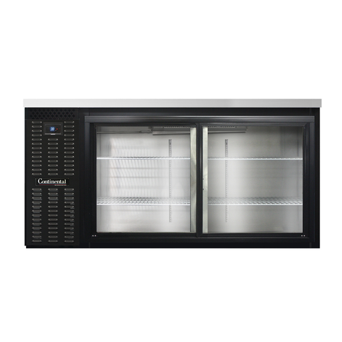 Continental Refrigerator BB69SNSGD 69"W Glass Door Refrigerated Back Bar Cooler