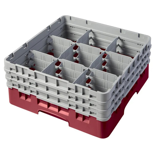 Cambro 9S638416 Camrack Glass Rack With (3) Soft Gray Extenders - 3 Cases