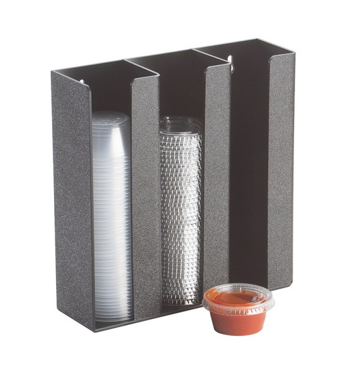 Cal-Mil 278-2 Black Plastic 9"W x 2-1/2"D x 9"H Classic Lid/Ramekin Organizer