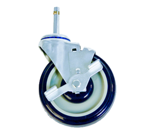New Age C483 5" Dia Polyurethane Tread Swivel Stem Caster With Brakes - 250 Lbs.