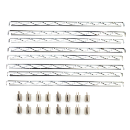 Metro Binrl24 Bin Rail Divider Set Includes (8) 1" Tall Chrome Plated Rails & (16) Polymer MounTing Clips
