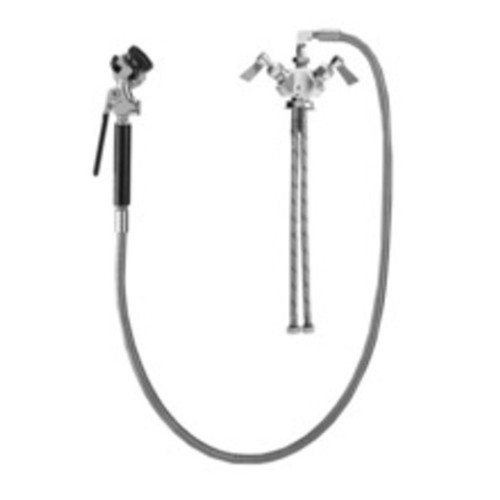 Fisher 2170 Deck-Mounted Double Pantry Control Valve 60" Flexible Stainless Steel Hose Utility Spray