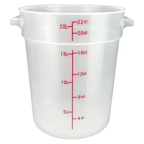 Winco PTRC-22 22 Qt. Translucent Round Polypropylene Storage Container