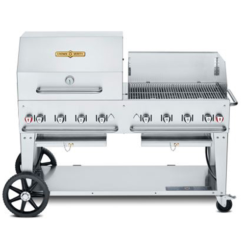 Crown Verity CV-MCB-60 SI50/100-RWP 69" Outdoor Charbroiler - 129,000 BTU