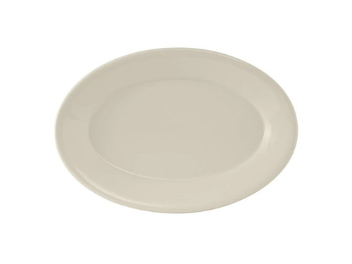 Tuxton TRE-012 Ceramic American White/Eggshell Oval Platter (2 Dozen Per Case)