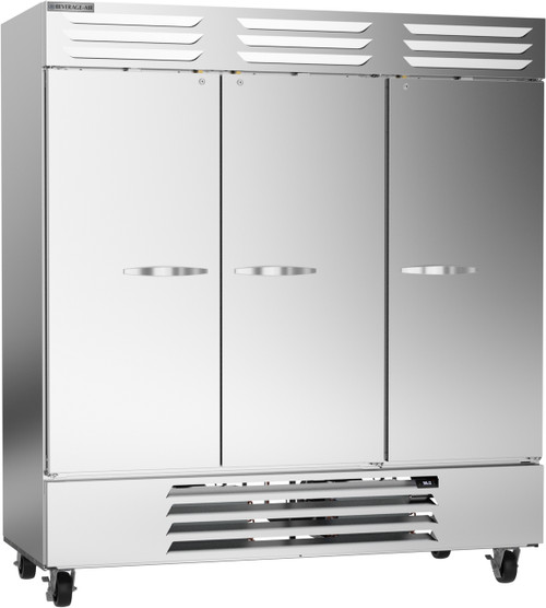 Beverage Air RB72HC-1S 75" W Three-Section Solid Door Reach-In Vista Refrigerator