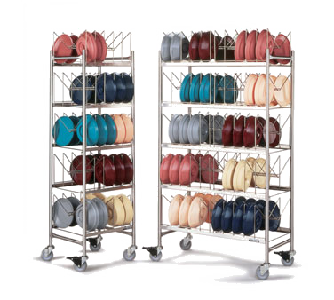 Dinex DX1173X100 Holds 100 Domes or 200 Bases / Underliners with Stainless Steel Tubing Frame TMP Stainless Steel Drying & Storage Cart