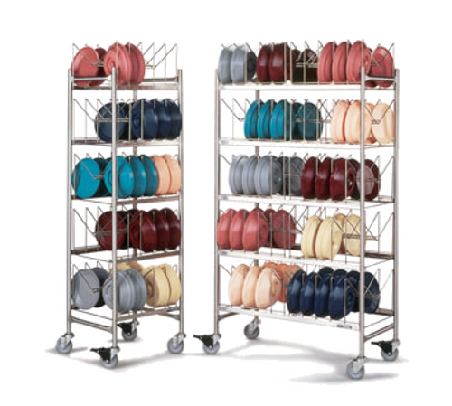 Dinex DX1173X100 Holds 100 Domes or 200 Bases / Underliners with Stainless Steel Tubing Frame TMP Stainless Steel Drying & Storage Cart