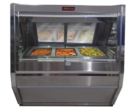 Howard McCray CHS40E-4-BE Hot Food Case 52-1/2"W 3 Individual Thermostatically Controlled Wells With Black Exterior & Stainless Steel Interior