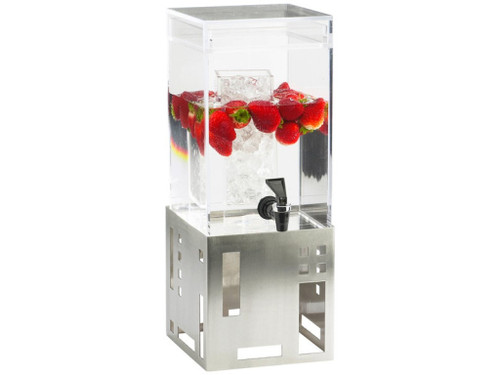 Cal-Mil 1602-1-55 1-1/2 Gallon Squared Beverage Dispenser Stainless Steel Square