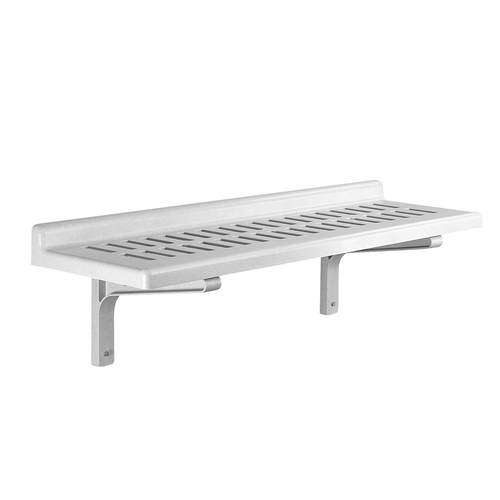Cambro CSWS1448VK480 Camshelving Shelf Wall-Mounted Vented 48"W Polypropylene 2" Molded Backsplash Speckled Gray