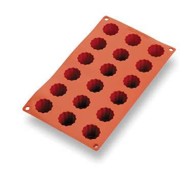 Matfer Bourgeat 257990 Gastroflex Mini Cannele Mold 18 Per Sheet 1-3/8" Dia. x 1-3/8"H Mini Canneles Food Grade Silicone