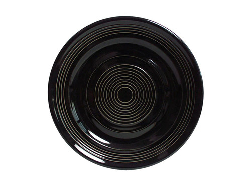 Tuxton CBA-090 9" Ceramic Black Round Plate (2 Dozen Per Case)