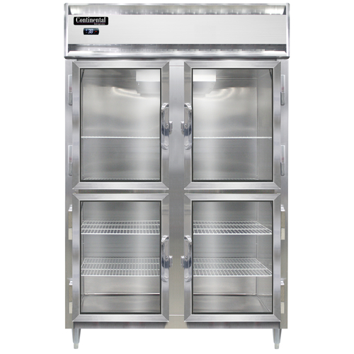Continental Refrigerator D2RSNGDHD 52" W Two-Section Glass Door Reach-In Designer Line Refrigerator
