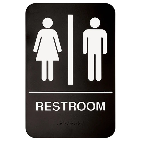 Winco SGNB-603 6"W x 9"H Black Sign